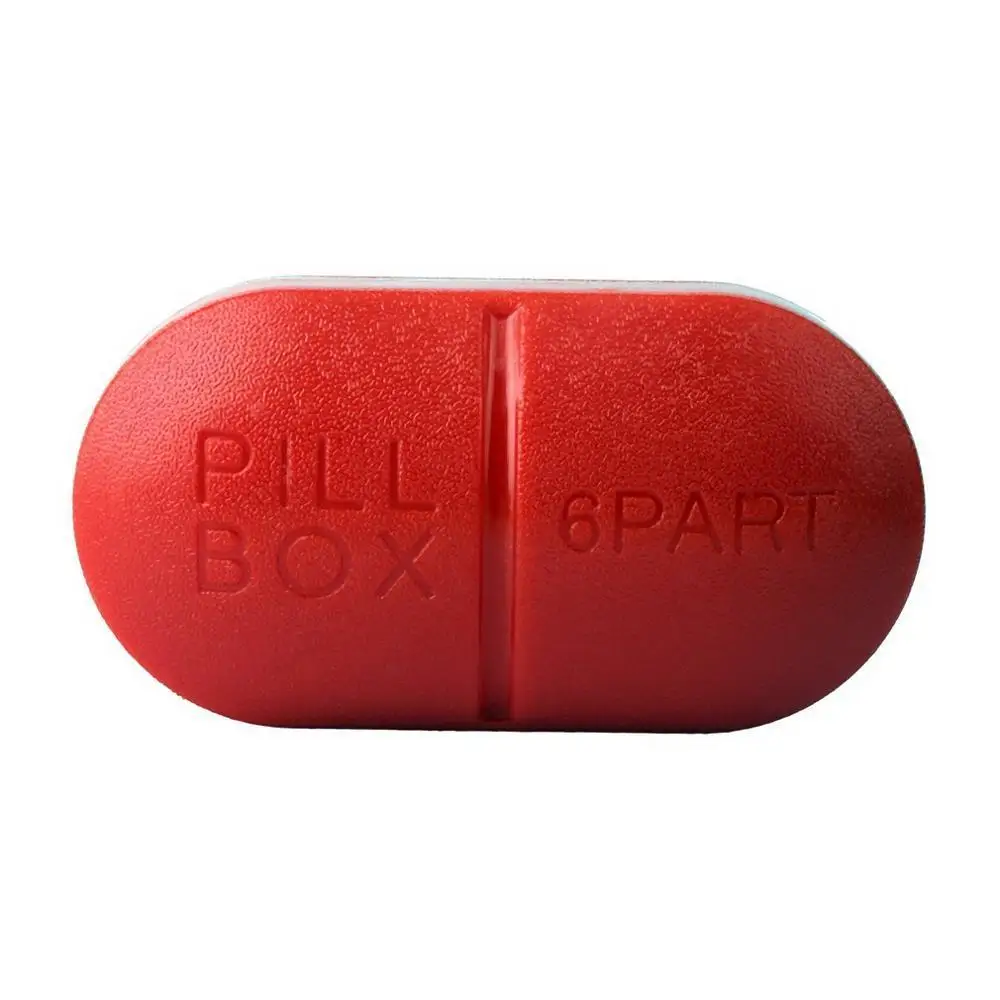 Контейнер для таблеток портативный дорожный аварийный набор первой помощи 6-Slot медицинская коробка для лекарств держатель Медицина коробка для лекарств красный синий - Цвет: Red