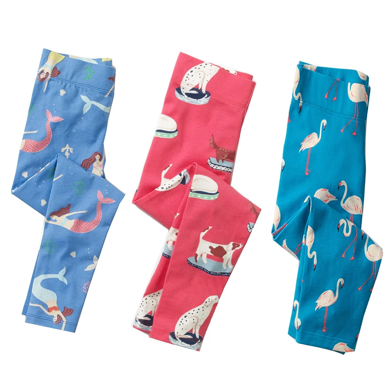 

3PCS Baby Girls Leggings Cotton Kids Leggings for Girls Pants Mermaid Flamingo Animal Print Children Trousers Girls Clothes