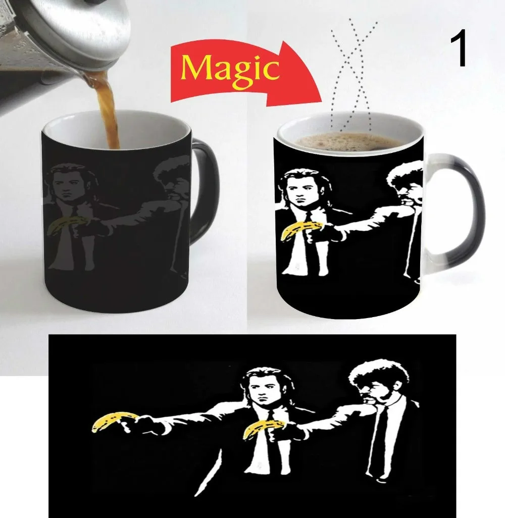 

Pulp Fiction Mugs Coffee Tea Mugs Heat Sensitive Heat Reactive Magic Ceramic Travel Mug