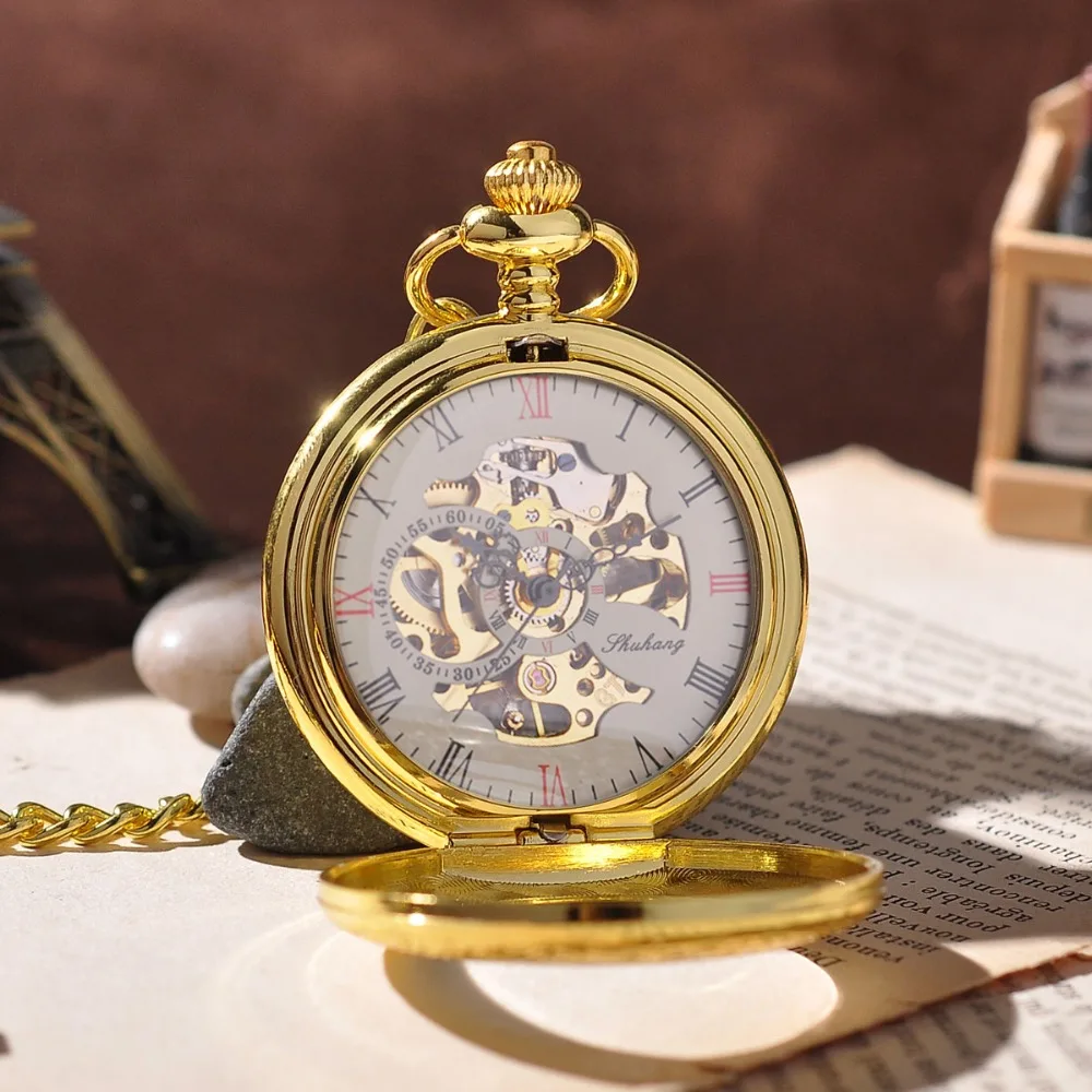 Steampunk Pocket Watch Design Luxury Brand Fashion Watches Hand Wind