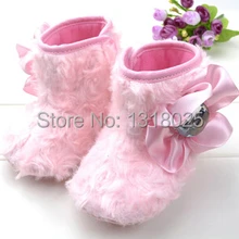 Новые зимние розовые сапоги для девочек; зимние сапоги для малышей; теплые зимние сапоги для маленьких девочек; нескользящие ботинки на мягкой подошве