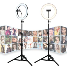 Tycipy 26CM LED Ring Licht 24W Photo Studio Licht Fotografie Dimbare Video Voor iPhone Met Statief Selfie Stok & telefoon Houder(China)