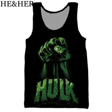 Мстители Халк 3D напечатаны унисекс майка для мужчин Мода крутая летняя майка Топ рабочие мужские женские Топы Холтер майка