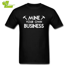 Casual T Shirts Funny Crypto Mining Tees Mine Your Own Business Ethereum Mining Bitcoin Funny T-Shirts Man Crewneck Short Sleeve
