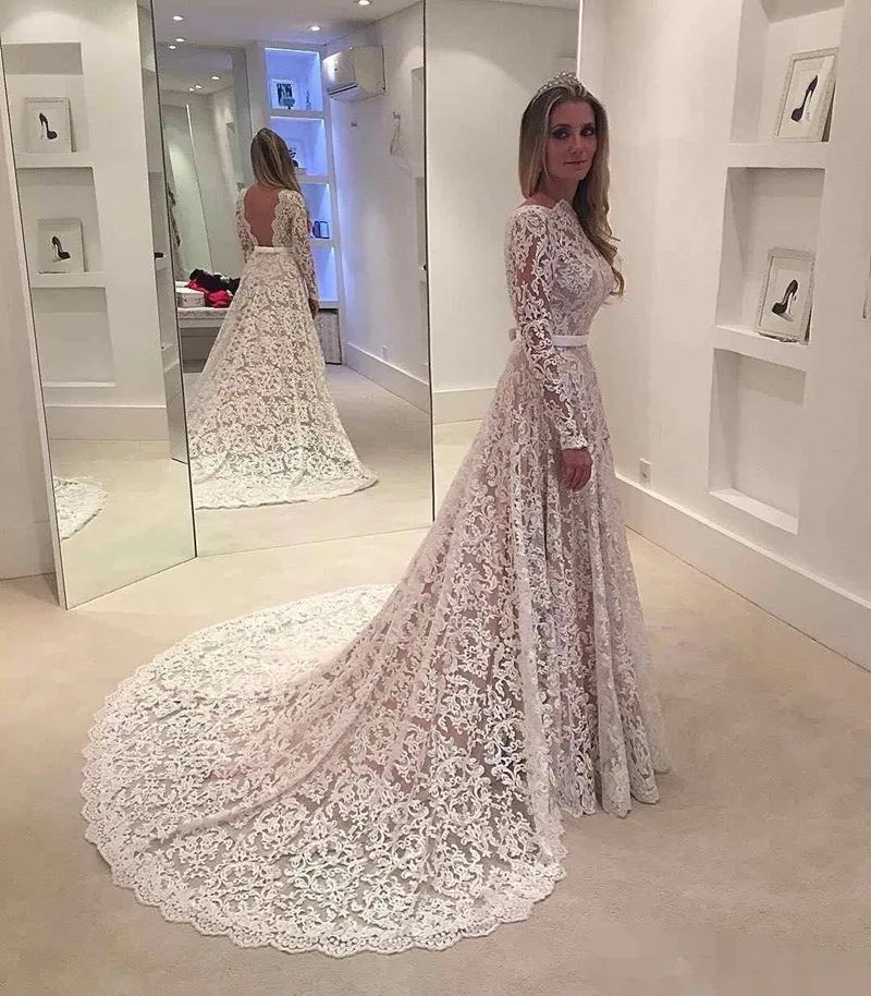 Robe De Soiree, кружевное платье с длинными рукавами, арабское кружевное платье с глубоким вырезом, с открытой спиной, свадебное платье с поясом, на заказ