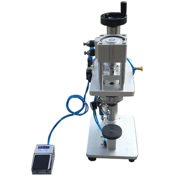

pneumatic perfume bottle crimping machine with one extra capping head