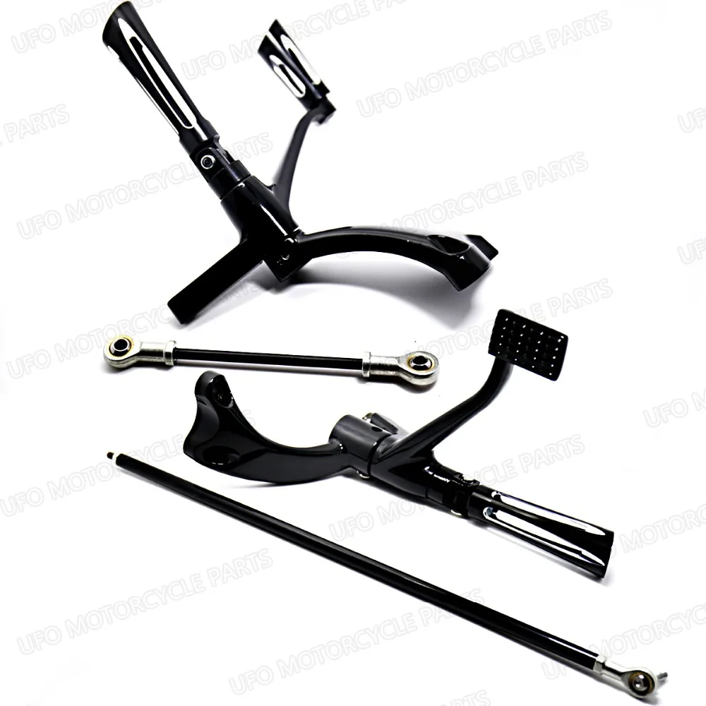New Black Forward Controls S Cut Foot Pegs Levers Linkages For Harley
