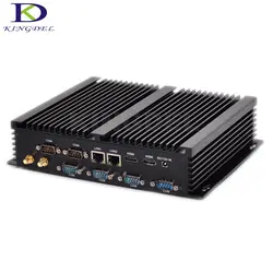 Kingdel i7 компьютер без вентилятора Industria мини-ПК Core i3 i5 i7 2 * Intel Gigabit NIC 6 * RS232 тонкий компьютер 300 м Wi-Fi 2 * HDMI Windows7