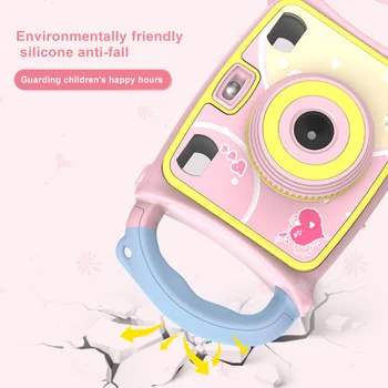 

Children HD Mini Digital Camera Dual Lens Shockproof Handles Gift Video Photography GDeals