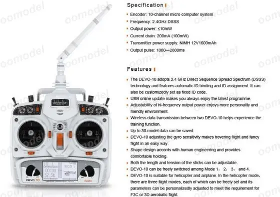 Walkera Devo 10 white w/Receiver 3