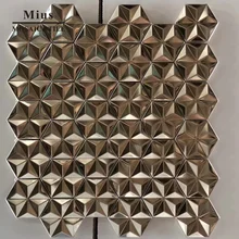 Дешевая мозаичная цена 3D металлическая мозаичная плитка из нержавеющей стали для кухни Наклейка на стену