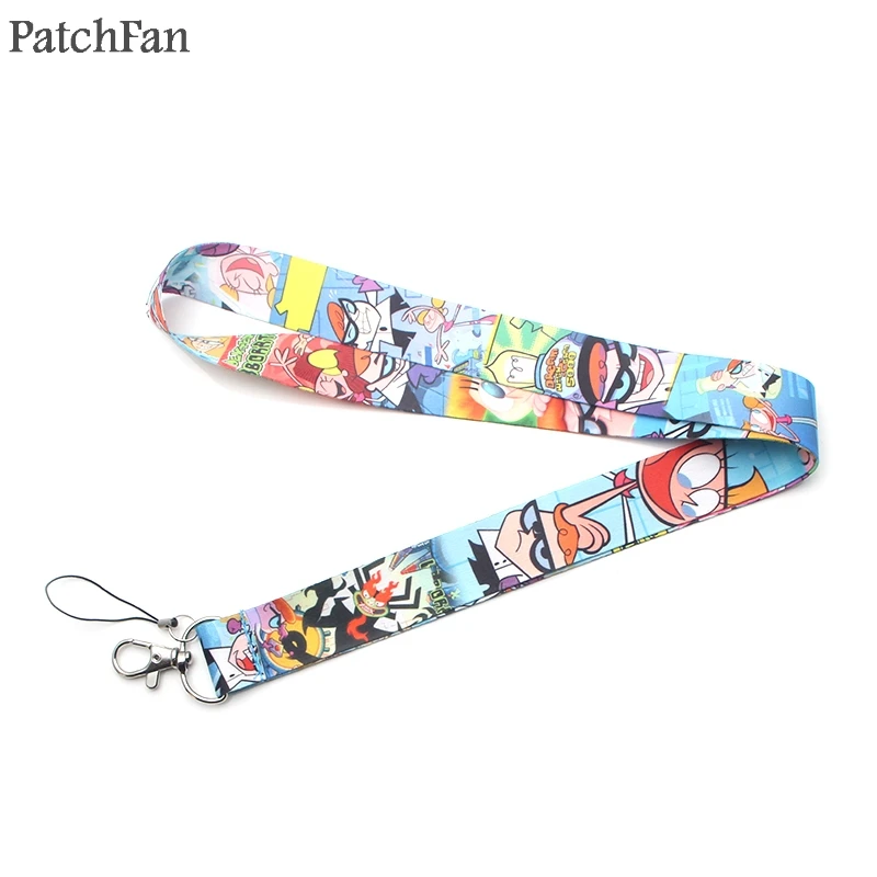 

Patchfan Dexter's Lab cartoon keyring keychain neck lanyard webbing ribbon neck strap id badge phone holder necklace A1608