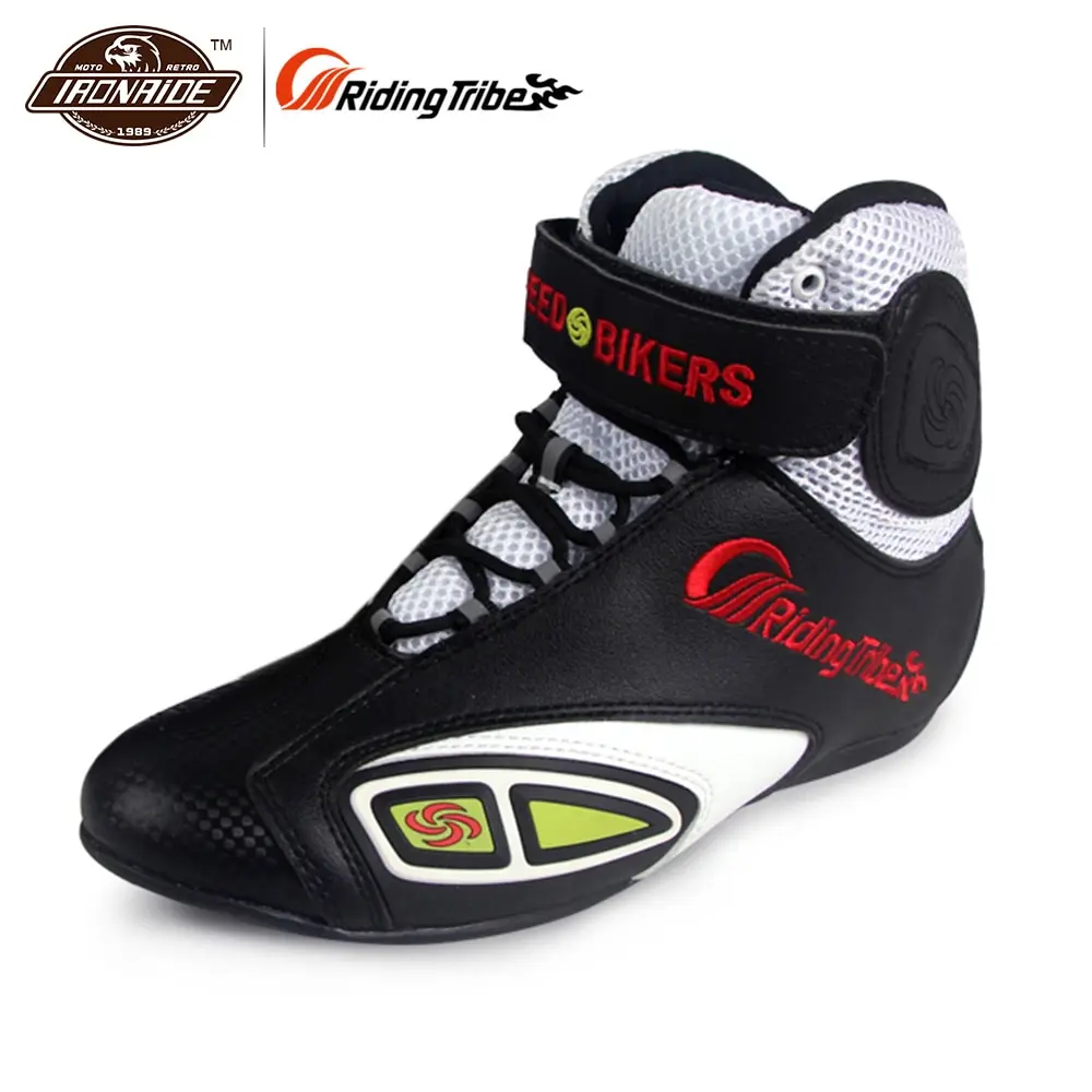 

Riding Tribe Microfiber Leather Motorcycle Boots Men Breathable Ankle Motorcycle Shoes Cruiser Biker Motorbike Botas Moto Shoes