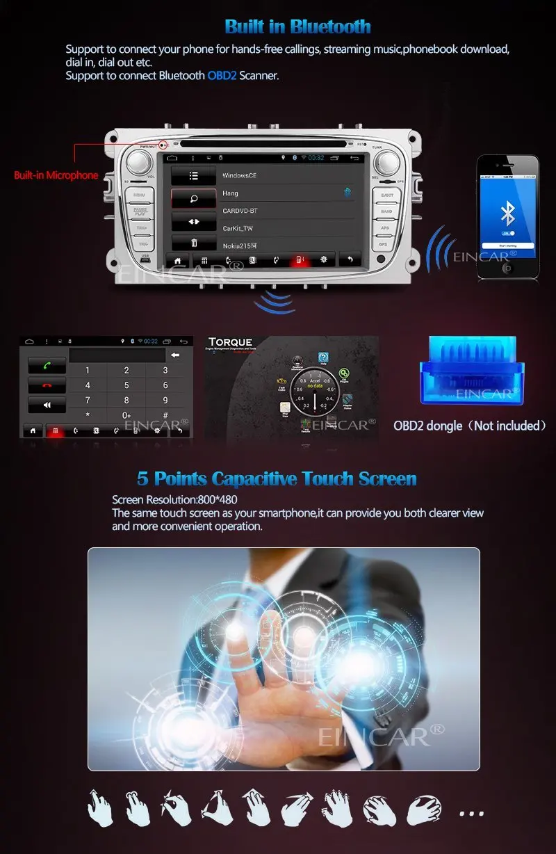 Best Double Din Android 5.1 Car DVD Player for Focus/Mondeo In Dash Navigation Auto Radio Stereo GPS Headunit WiFi/Steering Wheel 4