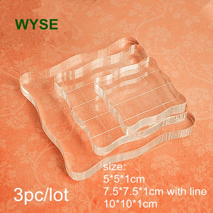acrylic block -3pc  with line -1