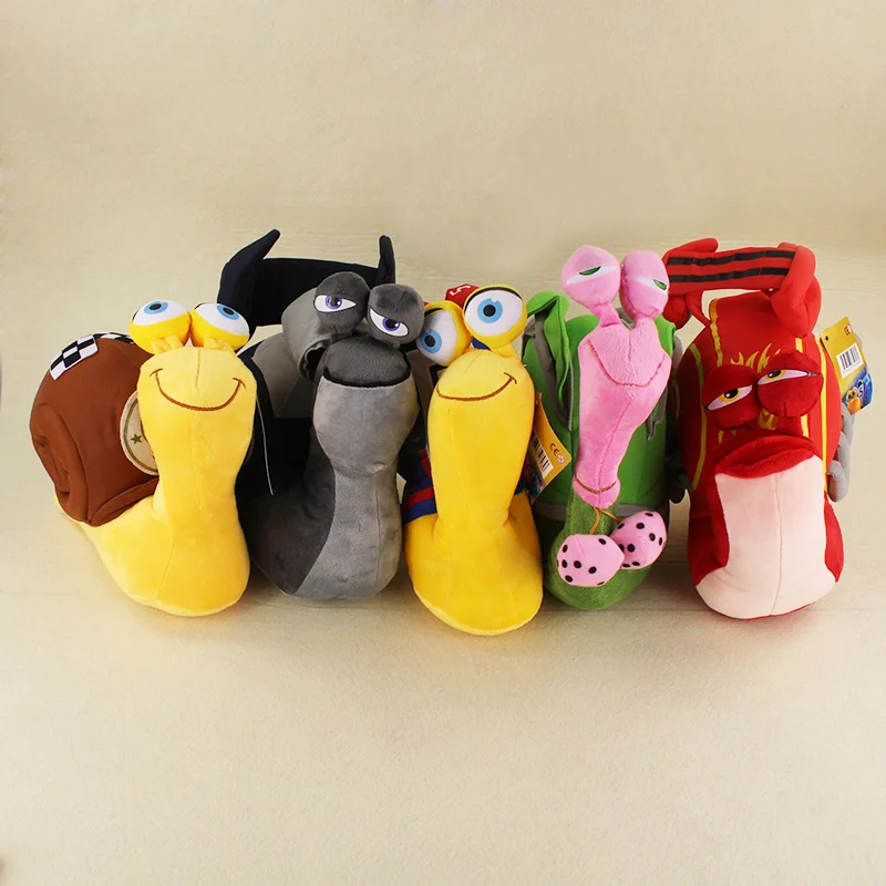 5 Styles Cute 3D Movie Turbo Racing League Plush soft stuffed Toys Snail Plush Doll for