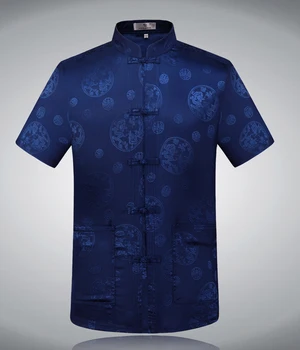 

Oriental Element 100% Brand New Arrival Chinese Traditional Men's Silk Kung Fu Shirts Tops S M L XL XXL 3XL MS0625012
