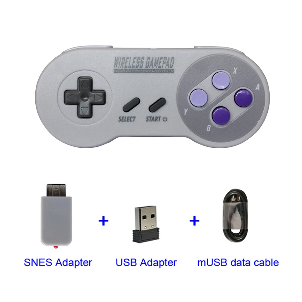 

Wireless 2in1 USB Receiver 2.4GHz Game Mini Controller gamepad for Nintendo SNES NES for IOS Windows Android TV Box