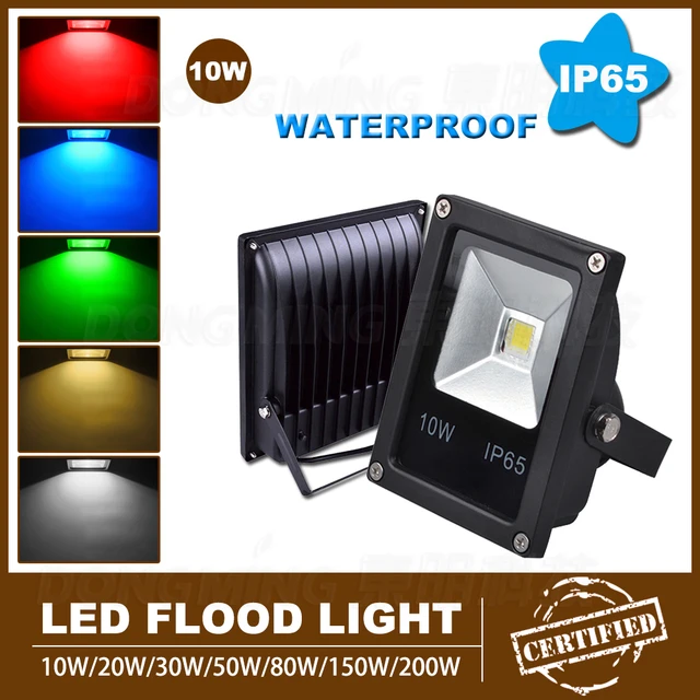 LED Spotlight waterproof black 12V, 10W, warm white