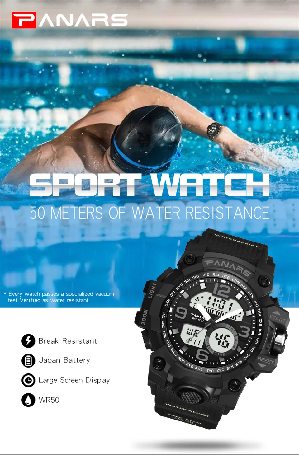 PANARS Men Sports Watches 2018 Luxury Brand LED Digital Wrist Watch For Men Wristwatches Waterproof Male Clock Relogio Masculino (2)