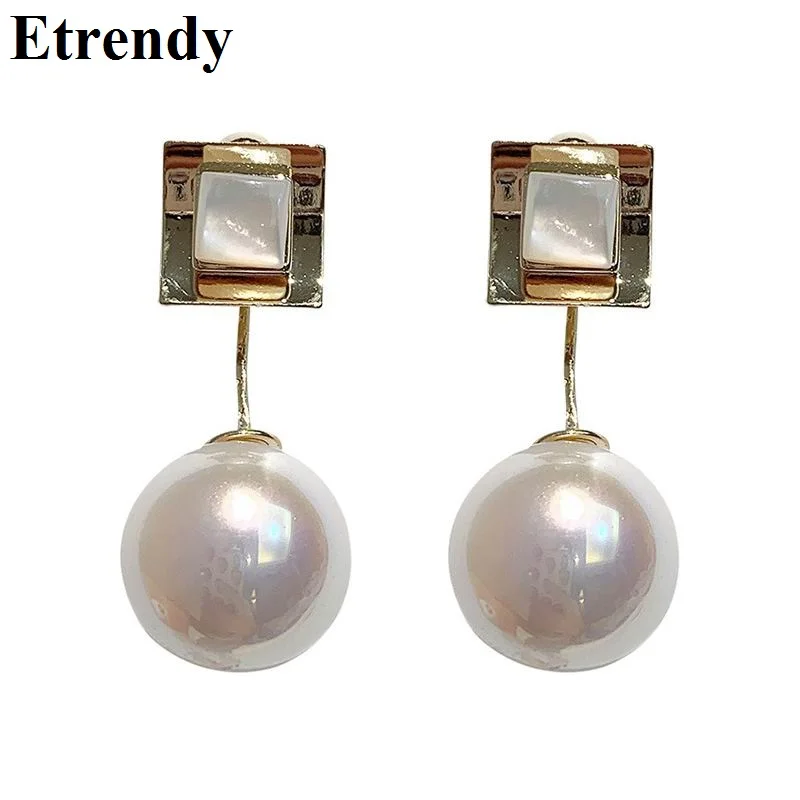 

Fashion Pearl Earrings For Women 2019 White Geometric Ball Statement Hanging Korean Earrings Fashion Jewelry Wholesale