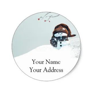 

3.8cm Cute Snowman Return Address Sticker
