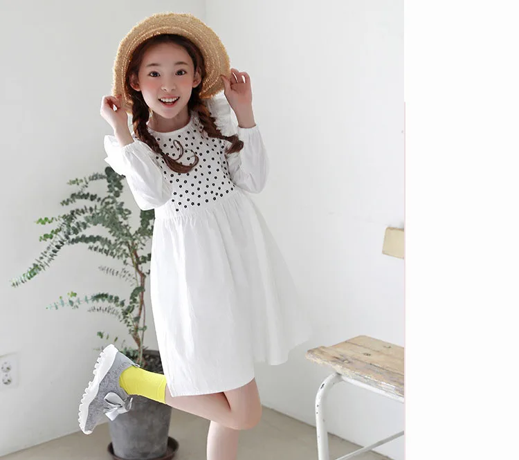 dot cotton teenage baby girl autumn dress with long sleeve 2018 children's ruffles dresses toddler girls clothing kids clothes (11)