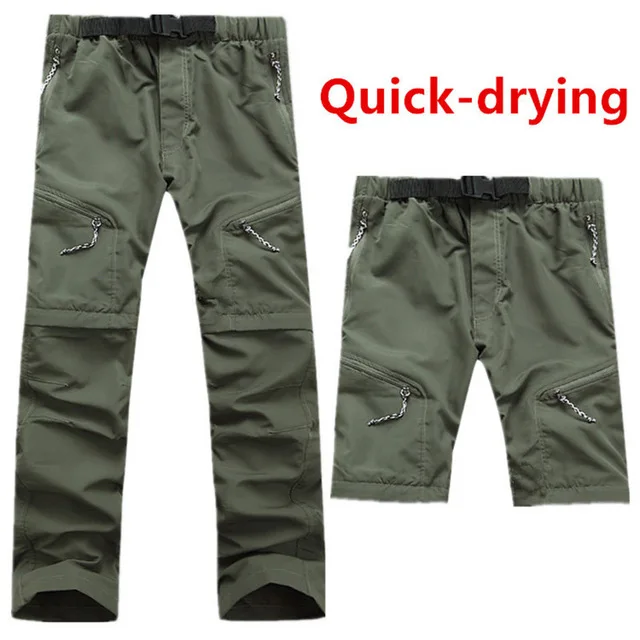 

Men's Quick Dry Outdoor Trousers Detachable Male Pants Summer Breathable Hunting Hiking & Camping and Pants S-XXXL 4 Colors