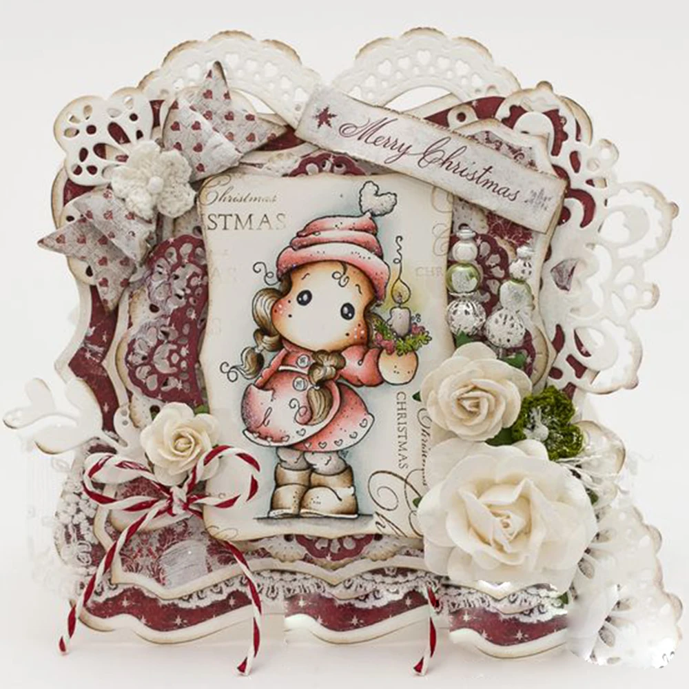 

Girls Birthday Clear Transparent Stamps & Metal Cutting Dies Stencils Scrapbooking Embossing Album Paper Cards DIY