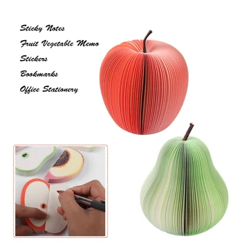 

Cute Apple Pear Sticky Notes Creative DIY Fruit Shaped Memo pads kawaii Note Paper Stationery Office Papelaria Supplies