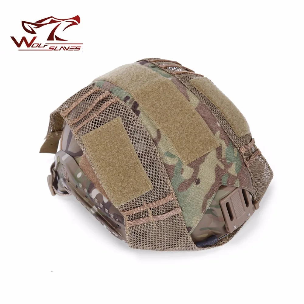 

FMA Hunting Tactical Combat Paintball Air-soft Helmet Cover Durable Light Weight Half-Covered Helmet Cloth With Net Accessories