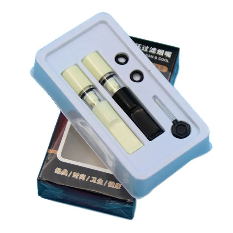 

Unique Filtration Smoking Mouthpiece Holder Reusable Reduce Tar Cigarette Holder Filters 2 pcs Set Mouthpiece