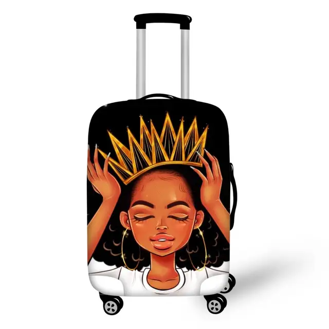 FORUDESIGNS Black Afro Lady Girls Print Luggage Protect Cover Dust