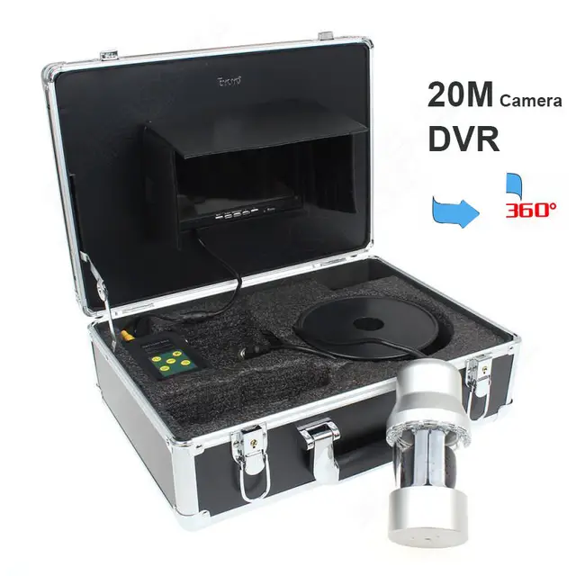 Best price at $346 Cheap Free shipping!20M Waterproof 360 degree Rotate Fishing Fish Finder Video Camera DVR White Led Lights