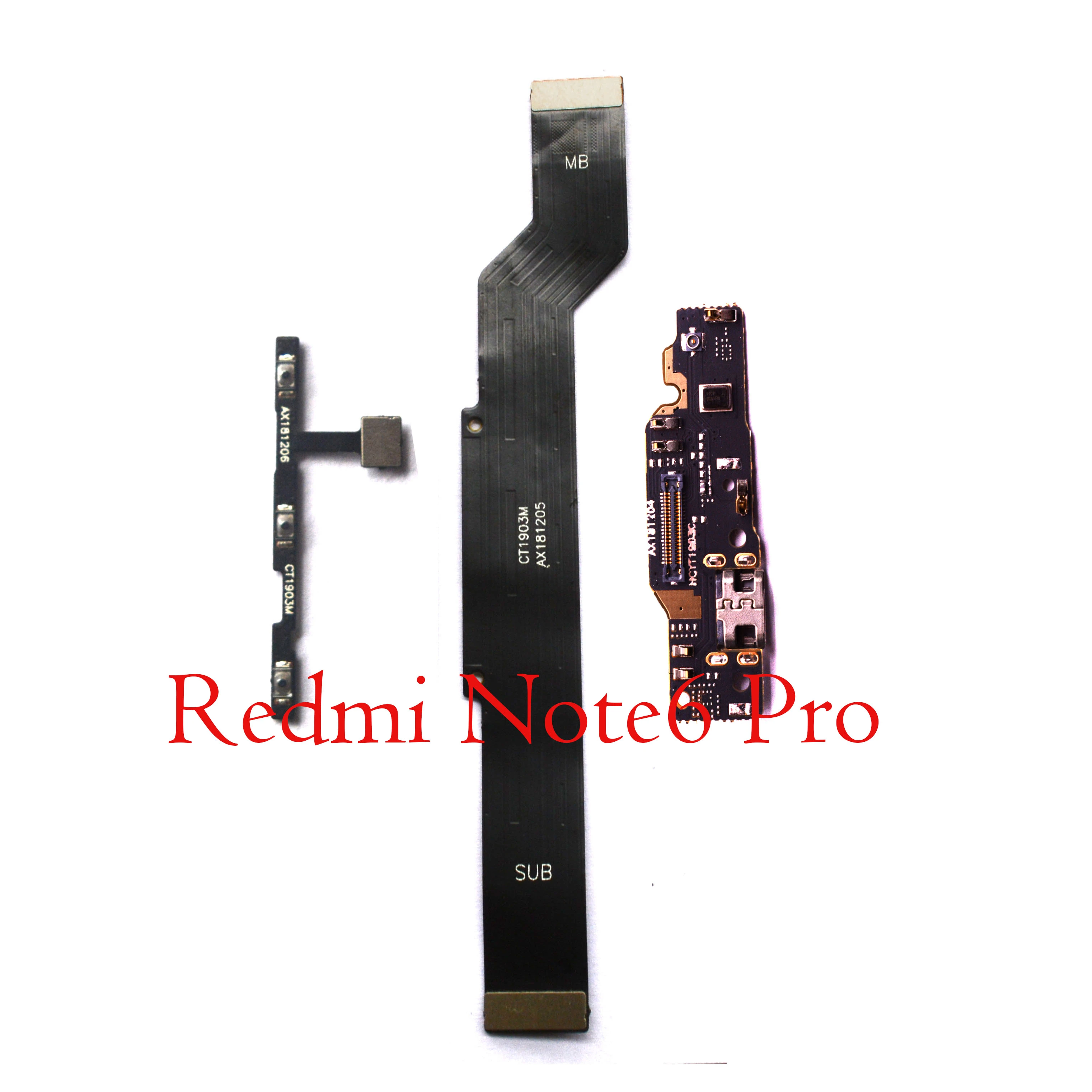 For Xiaomi Redmi Note6 Power Volume Main Board Mainboard Usb Charging Port Flex Cable Microphone For Xiaomi Redmi Note 6 Pro Mobile Phone Flex Cables Aliexpress