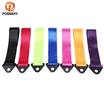 

POSSBAY Tow Eye Strap Race Track Circuit Racing Black/Red/Deep Blue/Purple/Rose Red/Yellow/Green With Mounting Nut And Bolt