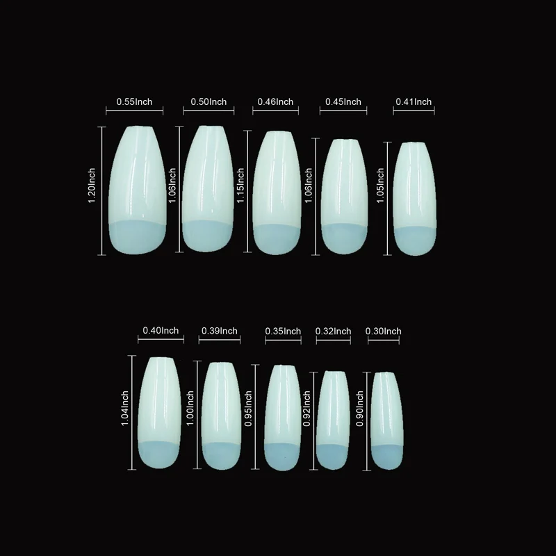 500 шт прозрачный/натуральный акриловый УФ-гель накладные ногти, набор для наращивания ногтей, Длинные Накладные кончики для ногтей, дизайн гроба балерины