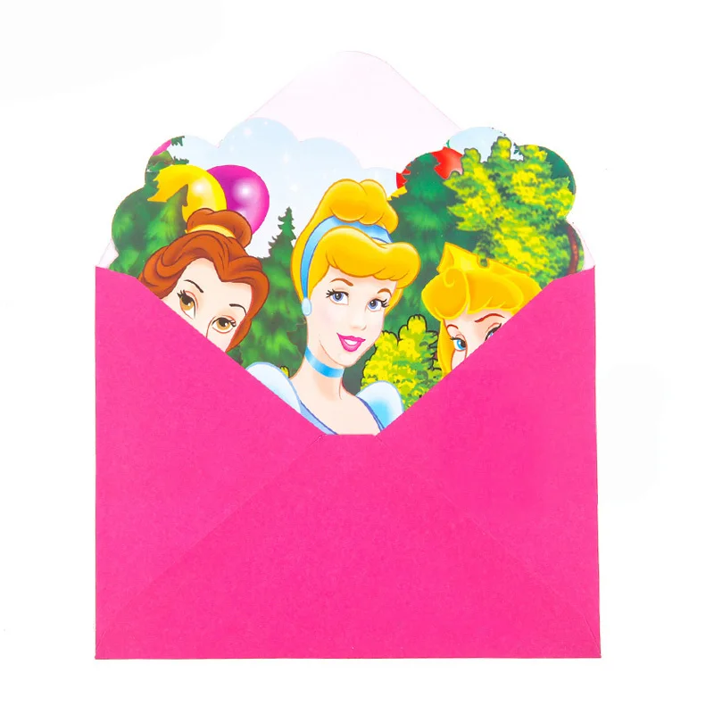 6 шт. конверты+ пригласительные билеты для девочек и мальчиков Синий Корона принца вечерние наборы; детский душ День рождения украшения - Color: 6