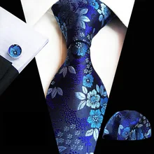 Роскошный мужской 8 см Цветочный шелковый галстук Карманный Квадратные Запонки Набор свадебное торжество деловая встреча шейный платок Набор