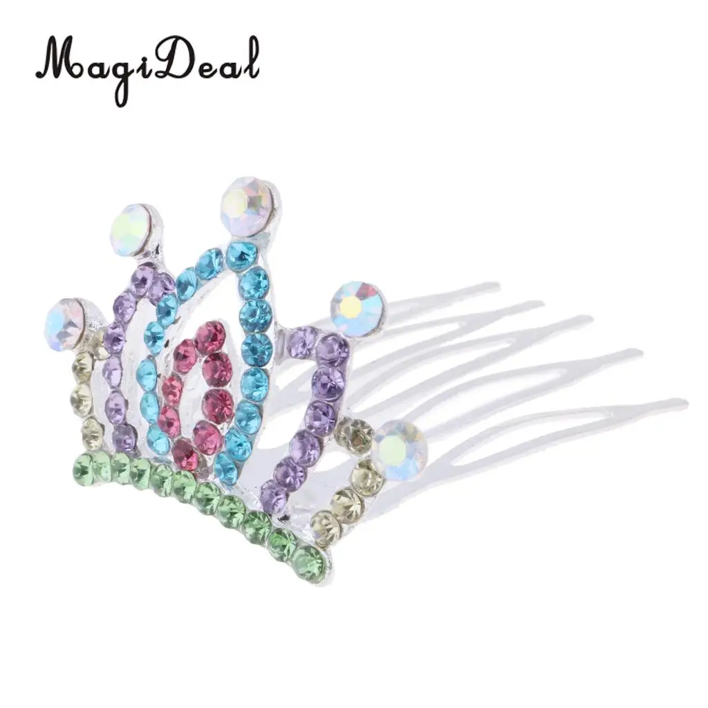 Elegant Royalty Tiara Princess Crystal Mini Tiara Crown Hairpins Headdress For Fashion Girl Doll Dress-up Accessory