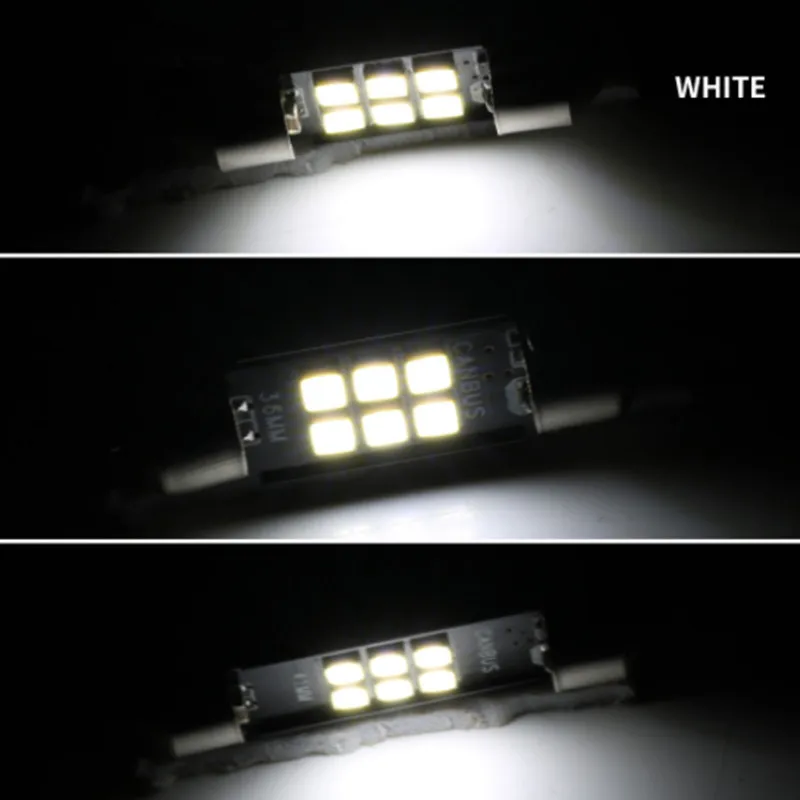 100X3030 6SMD лампы для декора автомобиля гирлянда 31 мм 36 мм 39 мм 42 мм Canbus без ошибок светодиодные лампы 400LM 6000k номерной знак купол свет