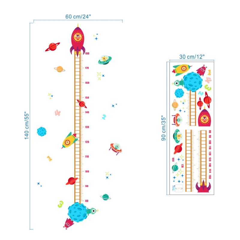 Сделай сам, космическая планета, обезьяна, летчик, ракета, наклейка для дома, измерение высоты, наклейка на стену для детской комнаты, детская комната, диаграмма роста, подарок