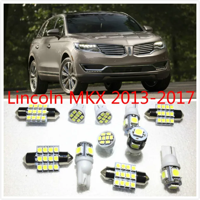 11 set White LED Lights Interior Package 10 & 31mm Map Dome For Lincoln