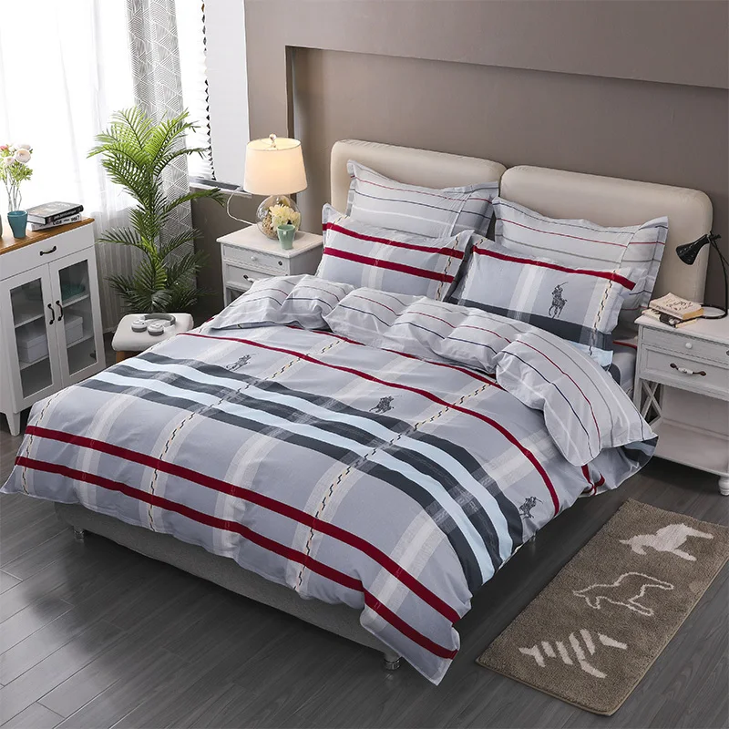 

Stripe Printed Home Textile Printed 3/4pcs Bedding Set Bed Cover Bed Sheet Duvet Cover Pillowcase Bed Linen Bedclothes Queen