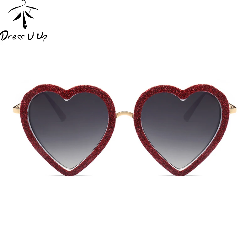 

DRESSUUP Heart Flash Sunglasses Women Brand Designer Coating Lovers Cute Sun Glasses UV400 Shades Oculos De Sol Feminino