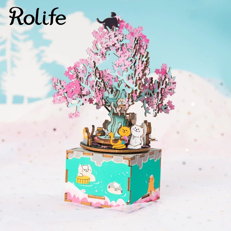 DIY caja de música de madera decoración miniatura figuras asamblea modelo Kits para niñas cumpleaños regalo AM409 DIY caja de música de madera decoración miniatura figuras asamblea modelo Kits para niñas cumpleaños regalo AM409