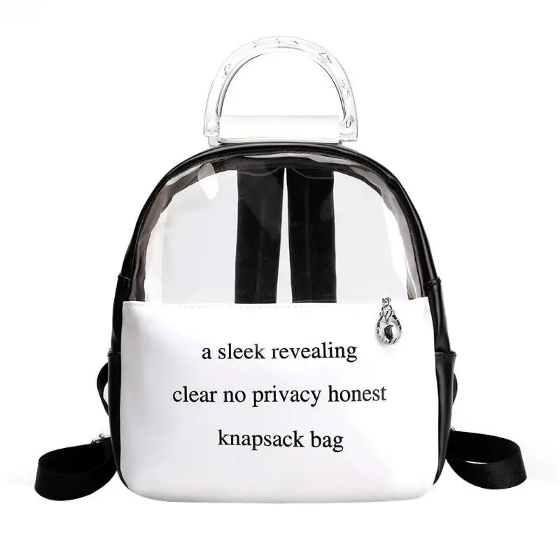

New Clear Transparent Women Backpacks PVC Jelly Color Student Schoolbags Fashion Teenage Girls Bags For School Backpack