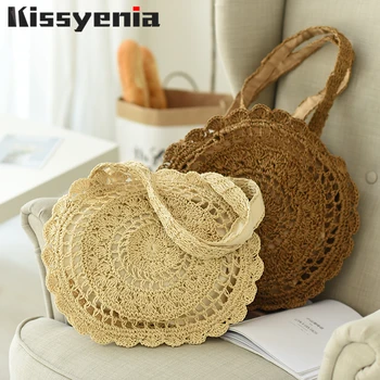 

Kissyenia Handmade Bohemian Beach Straw Bags Summer Vacation Women Rattan Wicker Bags Large Capacity Women Shoulder Bags KS1263