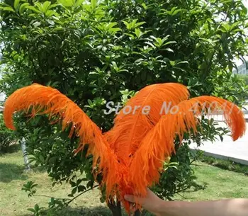 

10pcs 20-22inches/50-55cm Ostrich Feathers Orange Color For Home Weeding Decoration Gift Feather