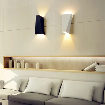 

Modern 10W LED Wall Light Hall Dual-Head Geometry Bedroom corridor lamp restroom bathroom reading lamp Aluminum Wall Lamp